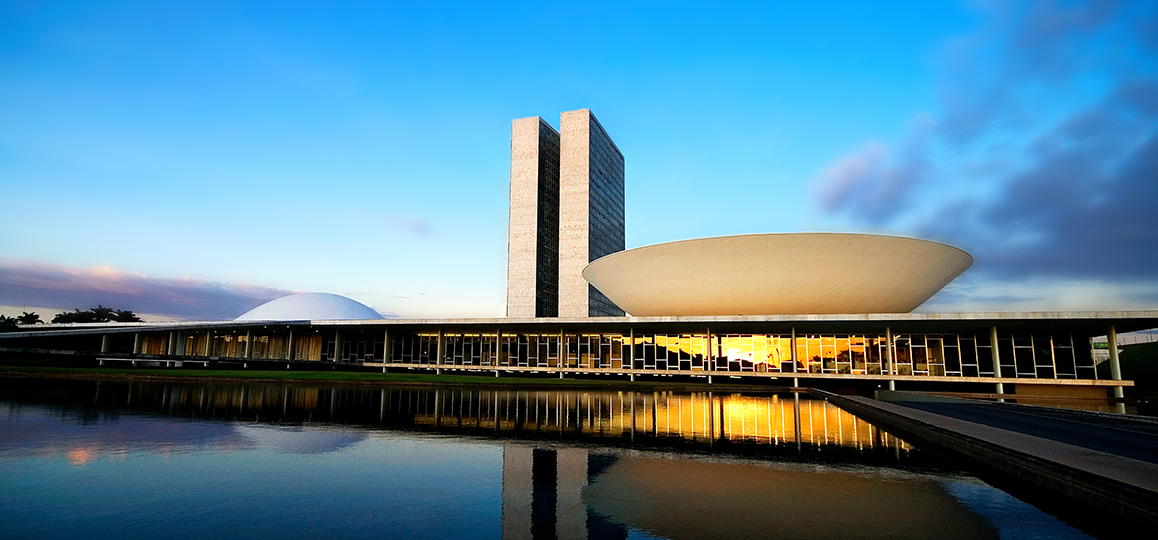 Foto do Congresso Nacional, em Brasília, obra do arquiteto Oscar Niemeyer